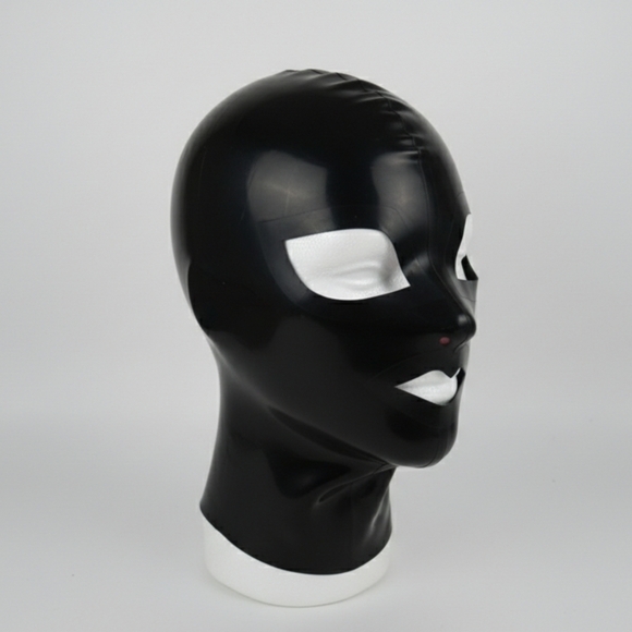 Little Rubber Cherry Black Latex Hood Medium